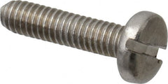Value Collection - M2.5x0.45 Metric Coarse, 10mm Length Under Head Slotted Drive Machine Screw - Pan Head, Grade 18-8 & A2 Stainless Steel, Uncoated, Without Washer - Benchmark Tooling