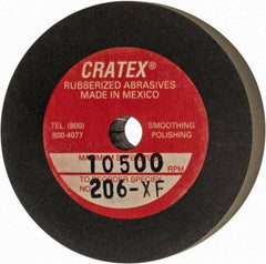 Cratex - 2" Diam x 1/4" Hole x 3/8" Thick, Surface Grinding Wheel - Silicon Carbide, Extra Fine Grade, 10,500 Max RPM, Rubber Bond, No Recess - Benchmark Tooling