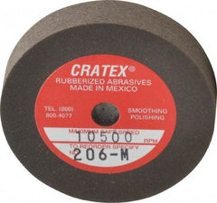 Cratex - 2" Diam x 1/4" Hole x 3/8" Thick, Surface Grinding Wheel - Silicon Carbide, Medium Grade, 10,500 Max RPM, Rubber Bond, No Recess - Benchmark Tooling