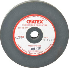 Cratex - 4" Diam x 1/2" Hole x 1/2" Thick, Surface Grinding Wheel - Silicon Carbide, Extra Fine Grade, 5,250 Max RPM, Rubber Bond, No Recess - Benchmark Tooling