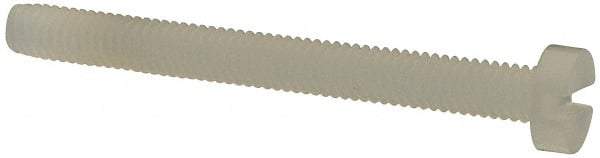 Made in USA - M2.5x0.45 Metric Coarse, 25mm Length Under Head Slotted Drive Machine Screw - Cheese Head, Grade 6/6 Nylon, Uncoated, Without Washer - Benchmark Tooling