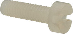 Made in USA - M3.5x0.60 Metric Coarse, 12mm Length Under Head Slotted Drive Machine Screw - Cheese Head, Grade 6/6 Nylon, Uncoated, Without Washer - Benchmark Tooling