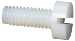Made in USA - M4x0.70 Metric Coarse, 10mm Length Under Head Slotted Drive Machine Screw - Cheese Head, Grade 6/6 Nylon, Uncoated, Without Washer - Benchmark Tooling