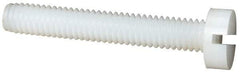 Made in USA - M4x0.70 Metric Coarse, 25mm Length Under Head Slotted Drive Machine Screw - Cheese Head, Grade 6/6 Nylon, Uncoated, Without Washer - Benchmark Tooling