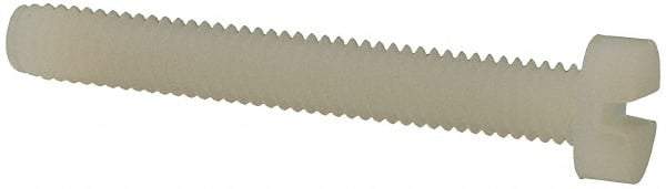 Made in USA - M4x0.70 Metric Coarse, 30mm Length Under Head Slotted Drive Machine Screw - Cheese Head, Grade 6/6 Nylon, Uncoated, Without Washer - Benchmark Tooling