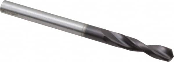 Guhring - 0.1732" 130° Parabolic Flute Powdered Metal Screw Machine Drill Bit - FIREX Finish, Right Hand Cut, 0.9449" Flute Length, 2.2835" OAL, Standard Point, Straight Shank - Benchmark Tooling