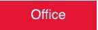 NMC - Office, 10" Wide x 3" High, Plastic Sign - English, White on Red, Wall Mount - Benchmark Tooling