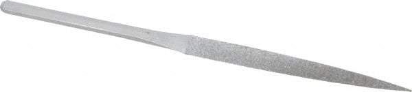 Strauss - 8-1/2" OAL Medium Three Square Needle Diamond File - 3/8" Wide x 3/8" Thick, 4-3/8 LOC, 126 Grit - Benchmark Tooling
