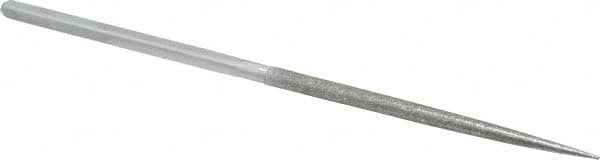Strauss - 8-1/2" OAL Coarse Round Needle Diamond File - 1/4" Wide x 1/4" Thick, 4-3/8 LOC, 181 Grit - Benchmark Tooling