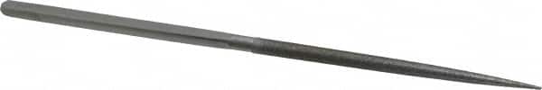 Strauss - 8-1/2" OAL Medium Round Needle Diamond File - 1/4" Wide x 1/4" Thick, 4-3/8 LOC, 126 Grit - Benchmark Tooling