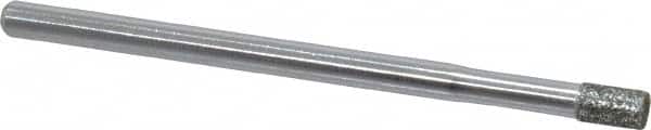 Strauss - 1/8" Head Diam x 0.197" Head Thickness Diamond (Abrasive) Grinding Pin - 1/8" Shank Diam x 2" Shank Length, Medium Grade, 80 Grit - Benchmark Tooling
