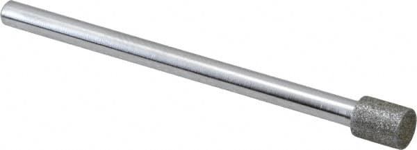 Strauss - 0.197" Head Diam x 1/4" Head Thickness Diamond (Abrasive) Grinding Pin - 1/8" Shank Diam x 2" Shank Length, (170 Mesh Grit) - Benchmark Tooling