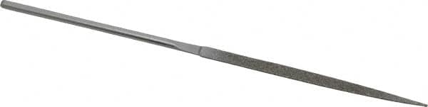 Strauss - 5-1/2" OAL Medium Half Round Needle Diamond File - 13/64" Wide x 1/16" Thick, 2-3/4 LOC, 126 Grit - Benchmark Tooling