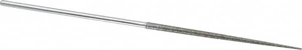Strauss - 5-1/2" OAL Coarse Round Needle Diamond File - 1/8" Wide x 1/8" Thick, 2-3/4 LOC, 181 Grit - Benchmark Tooling