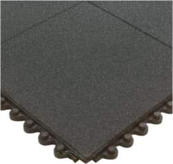 Wearwell - 3' Long x 3' Wide x 5/8" Thick, Anti-Fatigue Modular Matting Tiles - Male & Female, 4 Interlocking Sides, Black, For Dry & Wet Areas, Series 574 - Benchmark Tooling