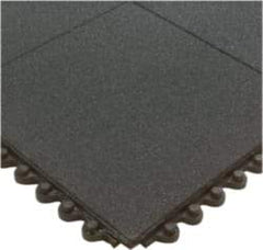 Wearwell - 3' Long x 3' Wide x 5/8" Thick, Anti-Fatigue Modular Matting Tiles - Male & Female, 4 Interlocking Sides, Black, For Dry & Wet Areas, Series 574 - Benchmark Tooling