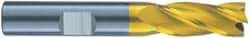 RobbJack - 7/16", 1" LOC, 7/16" Shank Diam, 2-3/4" OAL, 3 Flute, Solid Carbide Square End Mill - Single End, TiN Finish, Spiral Flute, 60° Helix, Centercutting, Right Hand Cut, Right Hand Flute, Series ST-360 - Benchmark Tooling