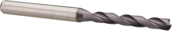 Kennametal - #15 140° Solid Carbide Jobber Drill - TiAlN Finish, Right Hand Cut, Spiral Flute, Straight Shank, 2.9134" OAL, Standard Point - Benchmark Tooling