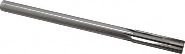 Made in USA - 0.627" Carbide-Tipped 6 Flute Chucking Reamer - Straight Flute, 9/16" Straight Shank, 2-1/4" Flute Length, 9" OAL - Benchmark Tooling