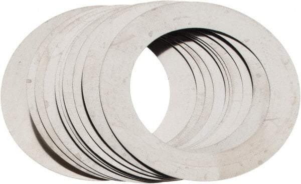 Made in USA - 0.006" Thick, 1-1/8" Inside x 1-5/8" OD, Round Shim - Uncoated 302/304 Stainless Steel - Benchmark Tooling