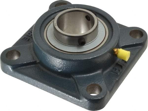 Value Collection - 1-1/4" ID, 4-1/4" OAW x 4-1/4" OAL x 4-1/4" OAH 4-Bolt High Temperature Flange Bearing - 2,500 Lb Static Cap, 4,300 Lb Dyn Cap, 3-1/4" Btw Mnt Hole Ctrs, 45/64" Base-to-Ctr Ht, Cast Iron - Benchmark Tooling