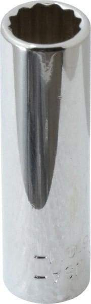 Blackhawk by Proto - 1/4" Drive, Deep Hand Socket - 12 Points, 1-15/16" OAL, Chrome Finish - Benchmark Tooling