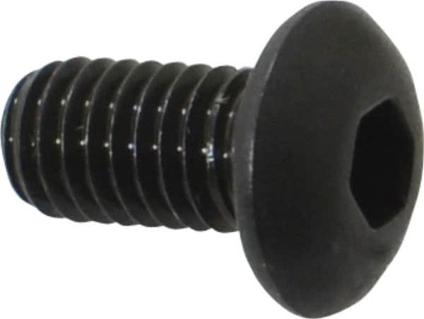 Value Collection - #10-32 UNF Hex Socket Drive, Button Screw - Alloy Steel, Black Oxide Finish, Fully Threaded, 3/8" Length Under Head - Benchmark Tooling