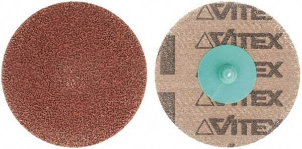 Made in USA - 3" Disc Diam, 240 Grit, Aluminum Oxide Quick Change Disc - Type R Attaching System, Coated, Brown, Very Fine Grade - Benchmark Tooling