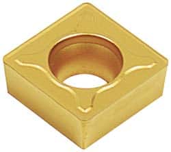 Hertel - CCMT431 LF Grade HC210 Carbide Turning Insert - TiN Finish, 80° Diamond, 1/2" Inscr Circle, 3/16" Thick, 1/64" Corner Radius - Benchmark Tooling
