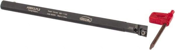 Hertel - 0.48" Min Bore Diam, 6" OAL, 3/8" Shank Diam, A-SCLP Indexable Boring Bar - CP.. Insert, Screw Holding Method - Benchmark Tooling