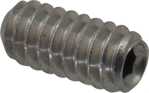 Value Collection - #2-56 UNC, 3/16" OAL, Cup Point Set Screw - Grade 18-8 Stainless Steel, 0.035" Key - Benchmark Tooling