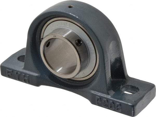 Value Collection - 1-3/4" ID, 4-3/16" OAW x 7-15/32" OAL x 4-3/16" OAH High Temperature Ball Bearing Pillow Block - 4,510 Lb Static Cap, 7,200 Lb Dyn Cap, 5-3/4" Btw Mnt Hole Ctrs, 2-1/8" Base-to-Ctr Ht, Cast Iron - Benchmark Tooling