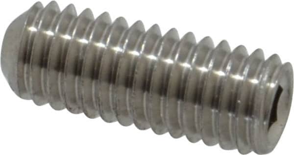 Value Collection - #10-32 UNF, 1/2" OAL, Cup Point Set Screw - Grade 18-8 Stainless Steel, 3/32" Key - Benchmark Tooling