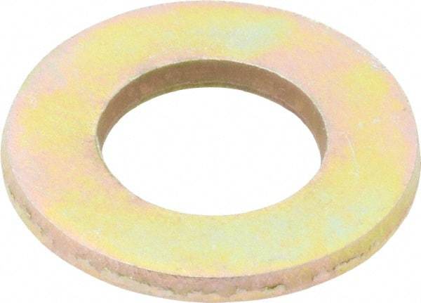 Value Collection - 1/2" Screw, Grade 8 Steel SAE Flat Washer - 17/32" ID x 1-1/16" OD, 3/32" Thick, Zinc Yellow Dichromate Finish - Benchmark Tooling
