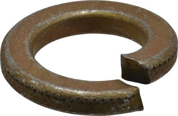 Value Collection - 3/4", 0.753" ID, 0.188" Thick Split Lock Washer - Grade 8 Steel, Zinc Yellow Dichromate Finish, 0.753" Min ID, 0.766" Max ID, 1.265" Max OD - Benchmark Tooling
