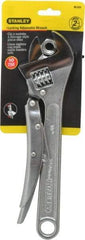 Stanley - 10" Locking Adjustable Wrench - Chrome Vanadium Steel, Chrome Finish - Benchmark Tooling