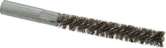 Value Collection - 3/8" Diam Helical Stainless Steel Tube Brush - Double Spiral, 0.008" Filament Diam, 2-23/64" Brush Length, 4" OAL, 3/16-24 Female Shank - Benchmark Tooling