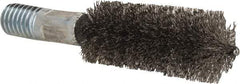 Value Collection - 1" Diam Helical Stainless Steel Tube Brush - Double Spiral, 0.012" Filament Diam, 2-23/64" Brush Length, 4" OAL, 1/2-12 Male Shank - Benchmark Tooling