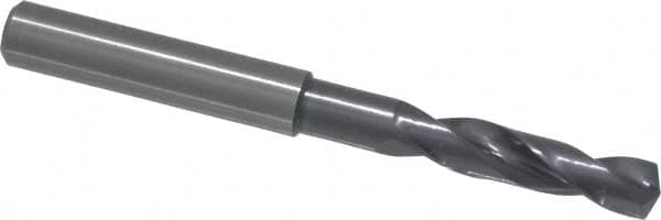 Guhring - 0.2677" 140° Spiral Flute Solid Carbide Screw Machine Drill Bit - FIREX Finish, Right Hand Cut, 34mm Flute Length, 79mm OAL, SU Point, Straight Shank - Benchmark Tooling