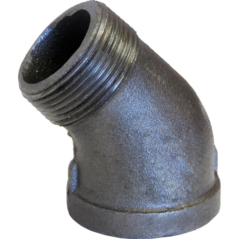 Black Pipe Fittings; Fitting Type: Street Elbow; Fitting Size: 3/4″; Material: Malleable Iron; Finish: Black; Fitting Shape: 45 ™ Elbow; Thread Standard: NPT; Connection Type: Threaded; Lead Free: No; Standards: ™ASME ™B1.2.1; ASME ™B16.3