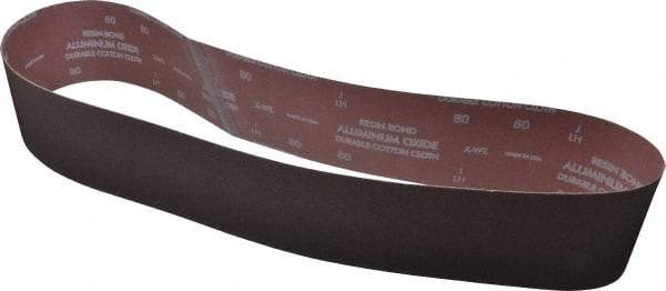 Norton - 4" Wide x 54" OAL, 80 Grit, Aluminum Oxide Abrasive Belt - Aluminum Oxide, Medium, Coated, X Weighted Cloth Backing, Series R228 - Benchmark Tooling