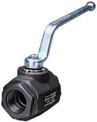 HYDAC - 1-1/4" Pipe, Carbon Steel Standard Ball Valve - 1 Piece, FNPT x FNPT Ends, Lever Handle, 5,000 WOG - Benchmark Tooling