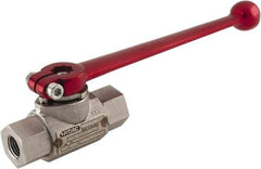 HYDAC - 1/4" Pipe, Stainless Steel Standard Ball Valve - 1 Piece, FNPT x FNPT Ends, Lever Handle, 7,250 WOG - Benchmark Tooling