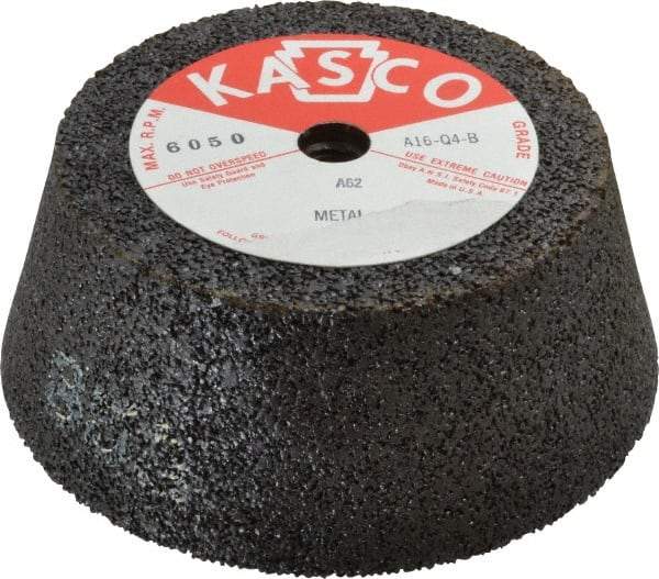 Made in USA - 6" Diam, 2" Overall Thickness, 62 Grit, Type 11 Tool & Cutter Grinding Wheel - Medium Grade, Aluminum Oxide, Q Hardness, 6,050 RPM - Benchmark Tooling