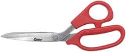Clauss - 3-1/4" LOC, 8" OAL Stainless Steel Standard Shears - Ambidextrous, Plastic Offset Handle, For General Purpose Use - Benchmark Tooling