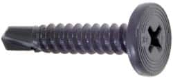 Buildex - #10, Pancake Head, Phillips Drive, 1" Length Under Head, #3 Point, Self Drilling Screw - Steel - Benchmark Tooling