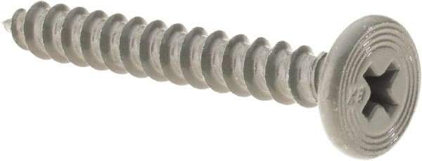 Buildex - #10 Pancake Head Phillips Sheet Metal Screw - Steel, 1-1/2" Length Under Head - Benchmark Tooling