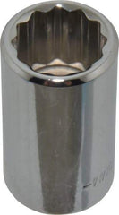 Blackhawk by Proto - 1/2" Drive, Standard Hand Socket - 12 Points, 1-1/2" OAL, Chrome Finish - Benchmark Tooling