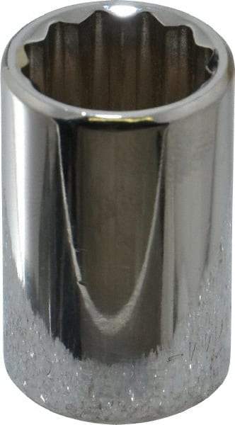 Blackhawk by Proto - 1/2" Drive, Standard Hand Socket - 12 Points, 1-1/2" OAL, Chrome Finish - Benchmark Tooling