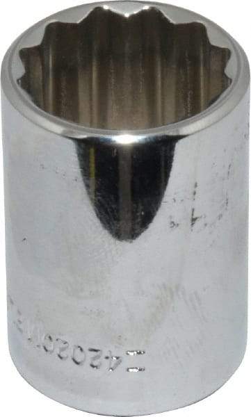 Blackhawk by Proto - 1/2" Drive, Standard Hand Socket - 12 Points, 1-1/2" OAL, Chrome Finish - Benchmark Tooling